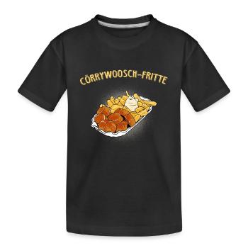 cörrywoosch fritte Currywurst mit Pommes Geschenk - Kinder Premium Bio T-Shirt - Schwarz - Vorne