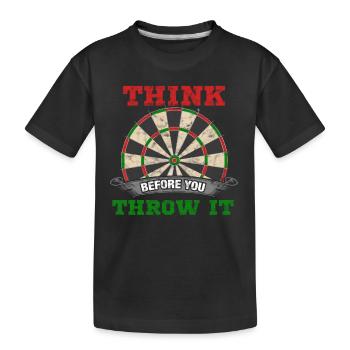 Dart - Dartboard - Geschenk - Kinder Premium Bio T-Shirt - Schwarz - Vorne