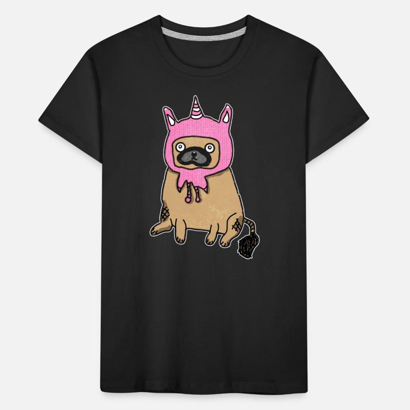 Pugicorn Mops Möpse Einhorn Einhörner Hund Hunde Kinder Premium Bio T-Shirt