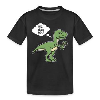 Ist das Bio? Dino - Vegan - Dinosaurier - Kinder Premium Bio T-Shirt - Schwarz - Vorne