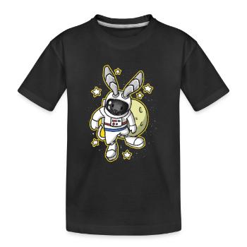 Cadeau d'astronaute de lapin Pâques Space - T-shirt bio Premium Enfant - noir - Devant