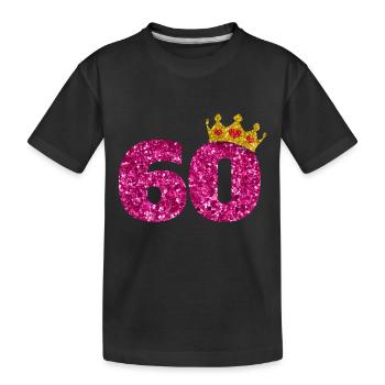 Couronne de paillettes anniversaire 60 ans paillettes 1960 - T-shirt bio Premium Enfant - noir - Devant