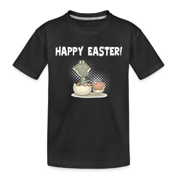 Glücklicher Ostern-Dummkopf-Tag - Alligator Prank - Kinder Premium Bio T-Shirt - Schwarz - Vorne