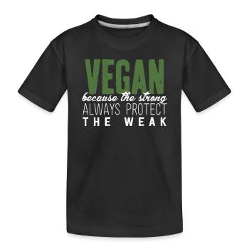 Vegan Vegetarier Geschenk World Vegan Day - Kinder Premium Bio T-Shirt - Schwarz - Vorne