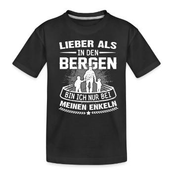 Berge Shirt · Berg · Wandern · Großeltern Oma Opa - Kinder Premium Bio T-Shirt - Schwarz - Vorne