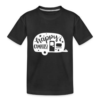 Heureux campeur Funny Camping - T-shirt bio Premium Enfant - noir - Devant