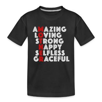Mère - Fête des mères cadeau fête des mères - T-shirt bio Premium Enfant - noir - Devant