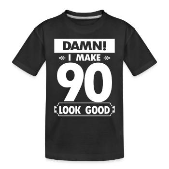 90 Jahre Geburtstag Geschenk Opa Vater Neunzig Alt - Kinder Premium Bio T-Shirt - Schwarz - Vorne