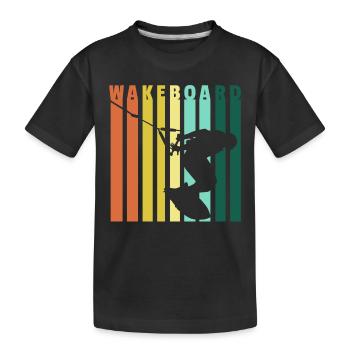 Wakeboarder Geschenk Wakeboard Wasserski - Kinder Premium Bio T-Shirt - Schwarz - Vorne