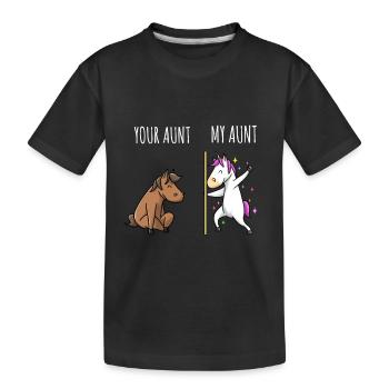 Licorne cheval votre tante mon cadeau de tante - T-shirt bio Premium Enfant - noir - Devant