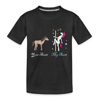 Licorne cheval votre tante mon cadeau de tante - T-shirt bio Premium Enfant - noir - Devant