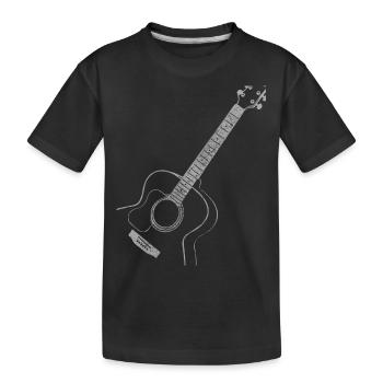 Cadeau de guitare guitariste guitare acoustique - T-shirt bio Premium Enfant - noir - Devant