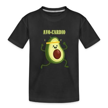 Avocado - Avo-Cardio - Vegan - Healthy Eating - Kids' Premium Organic T-Shirt - black - Front