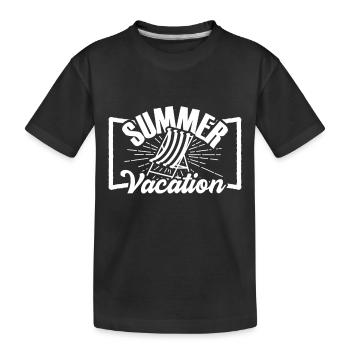 Sommer Urlaub Geschenk Strand Ferien Spaß - Kinder Premium Bio T-Shirt - Schwarz - Vorne