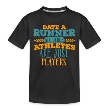 Je date le T-shirt du coureur - T-shirt bio Premium Enfant - noir - Devant