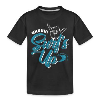 Surf's Up! - Kinder Premium Bio T-Shirt - Schwarz - Vorne