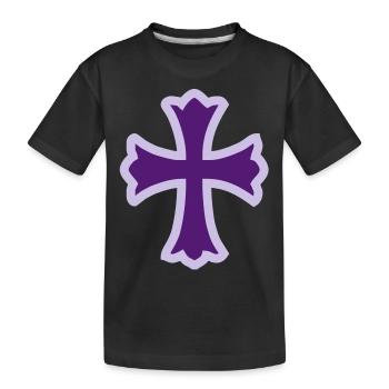kreuz - Kinder Premium Bio T-Shirt - Schwarz - Vorne