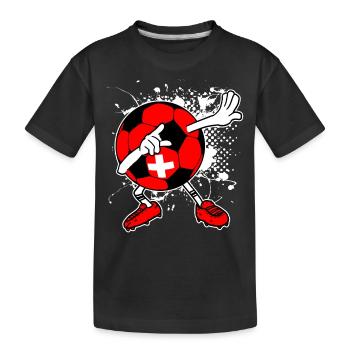 Schweiz Fußball Nationalmannschaft Geschenk - Kinder Premium Bio T-Shirt - Schwarz - Vorne