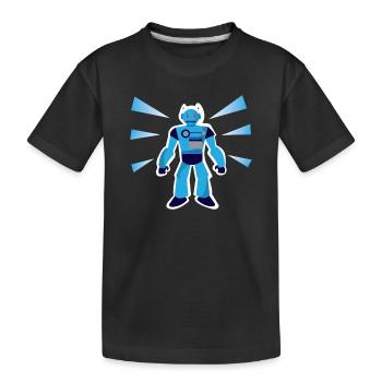 Blauer Roboter Cyborg Robots Maschine Geschenk - Kinder Premium Bio T-Shirt - Schwarz - Vorne