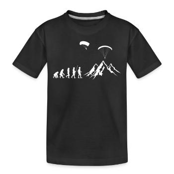 Paragliding - Gleitschirmfliegen - Evolution - Kinder Premium Bio T-Shirt - Schwarz - Vorne
