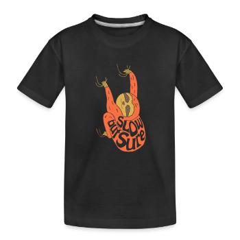 Sloth Slow but Sure - Kids' Premium Organic T-Shirt - black - Front