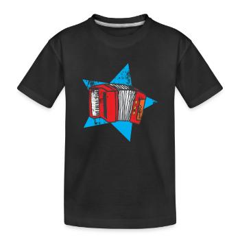 J'adore la musique d'accordéon avec l'accordéon - T-shirt bio Premium Enfant - noir - Devant
