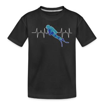 Plongée - Plongée sous-marine - Plongée sous-marine - Battement de coeur - T-shirt bio Premium Enfant - noir - Devant