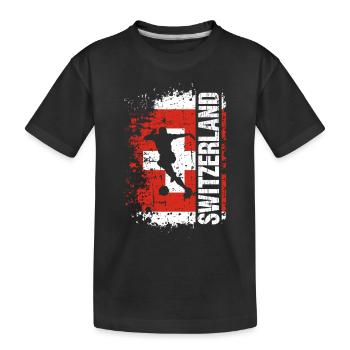 Équipe nationale Suisse de football - Cadeau - T-shirt bio Premium Enfant - noir - Devant