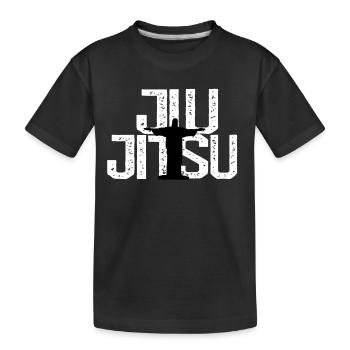 Jesus BJJ Brazilian Jiu Jistu, Leglocker - Kinder Premium Bio T-Shirt - Schwarz - Vorne