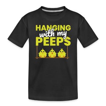 Pendaison de Pâques drôle avec mes poussins mignons Peeps - T-shirt bio Premium Enfant - noir - Devant