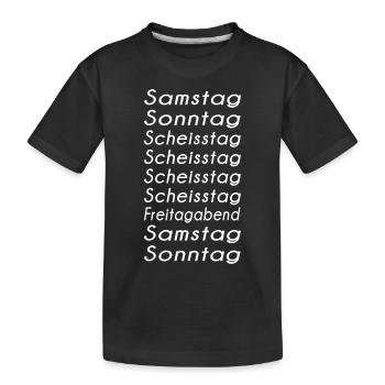 Drôles dictons en semaine putain lundi cadeau - T-shirt bio Premium Enfant - noir - Devant