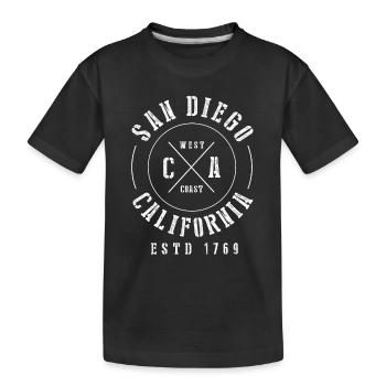 San Diego California - Kids' Premium Organic T-Shirt - black - Front