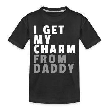 I Get My Charm From Daddy Gift Baby Bodysuit Baby - Kids' Premium Organic T-Shirt - black - Front