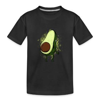 Avocado Po Kern Geschenk - Kinder Premium Bio T-Shirt - Schwarz - Vorne