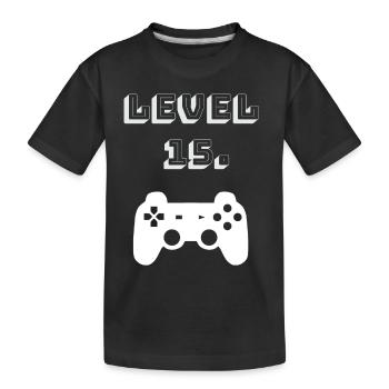 15 Birthday Gift Idea Gaming Geek - 15 Years - Kids' Premium Organic T-Shirt - black - Front