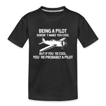 Being a pilot - Kids' Premium Organic T-Shirt - black - Front