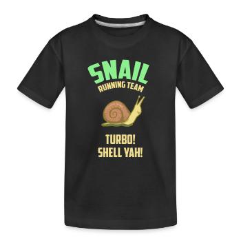 Snail Running Team - Schnecke - Geschenk - Kinder Premium Bio T-Shirt - Schwarz - Vorne