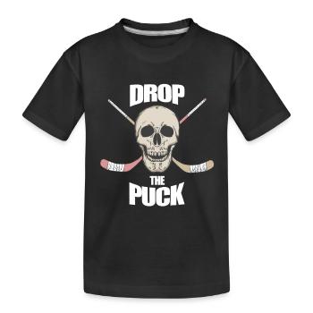 Hockey Schädel - Puck - Totenkopf - Sport - Kinder Premium Bio T-Shirt - Schwarz - Vorne