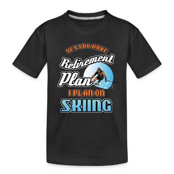 Plan de retraite sur le ski - T-shirt bio Premium Enfant - noir - Devant
