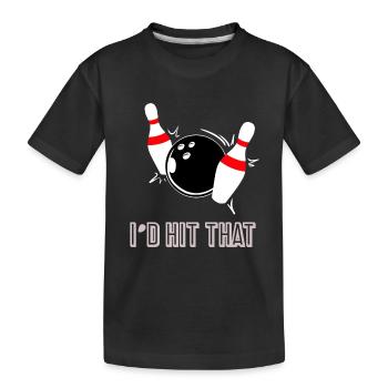 Bowling - spielen - Geschenk - Kegel - Kinder Premium Bio T-Shirt - Schwarz - Vorne