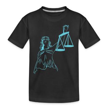 Justitia - Kids' Premium Organic T-Shirt - black - Front