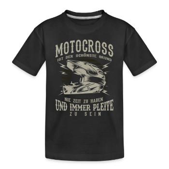 Motocross Shirt · Endurosport · Grund pleite sein - Kinder Premium Bio T-Shirt - Schwarz - Vorne