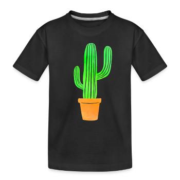 Watercolor Art Cactus - Kinder Premium Bio T-Shirt - Schwarz - Vorne