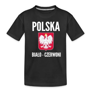 Polska Bialo Czerwoni Fußball Polen Design 2018 - Kinder Premium Bio T-Shirt - Schwarz - Vorne
