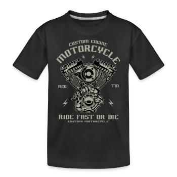 Custom Engine - Kids' Premium Organic T-Shirt - black - Front