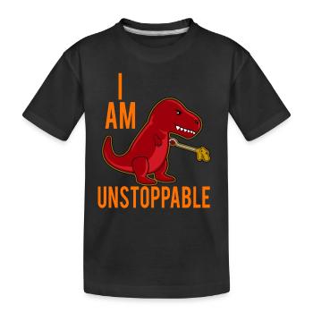 T-Rex I'm not stopping Funny - Kids' Premium Organic T-Shirt - black - Front