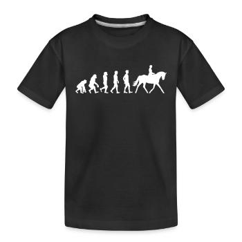 Evolution Dressurreiten Dressur Turnier Reiter - Kinder Premium Bio T-Shirt - Schwarz - Vorne
