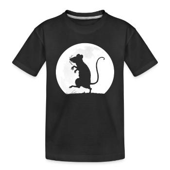 Le rat et la pleine lune - T-shirt bio Premium Enfant - noir - Devant