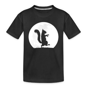 The Squirrel And The Full Moon - Kinder Premium Bio T-Shirt - Schwarz - Vorne
