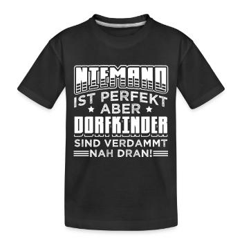 DORFKIND - Kinder Premium Bio T-Shirt - Schwarz - Vorne
